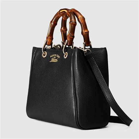 gucci bamboo shopper mini black|gucci bamboo medium shopper.